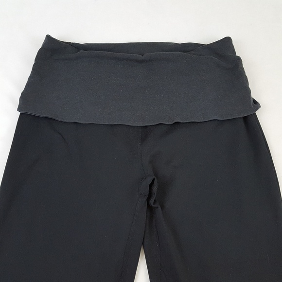 Adidas Foldover Waist Black & Gray Yoga Pants - Picture 3 of 5